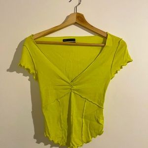 Women’s bright yellow crop tee